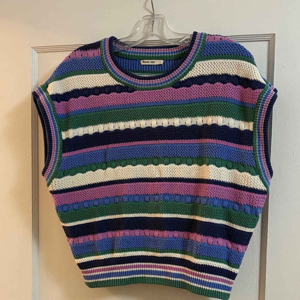 Marine Layer Multicolor Striped Sweater Vest